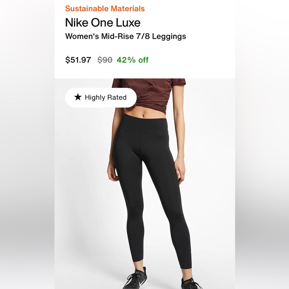 Nike one luxe 7/8 workout leggings